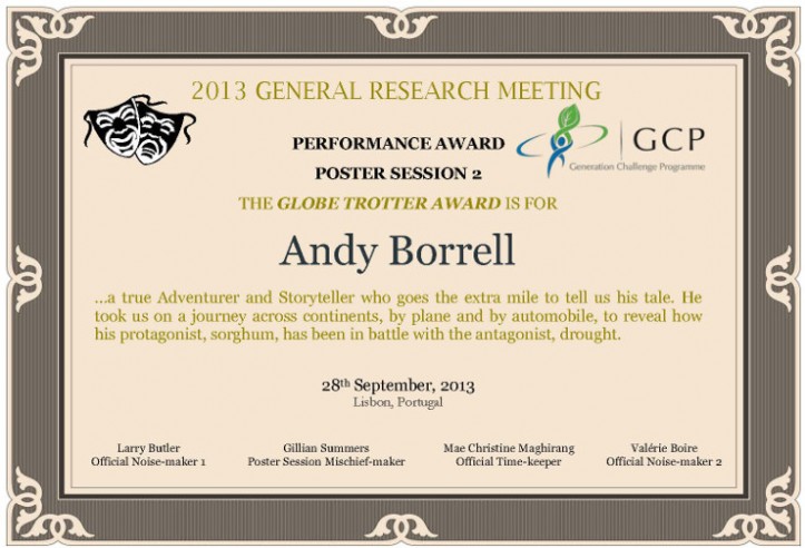 Poster Session 2: The Globe Trotter Award