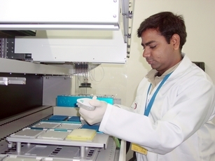 Rajeev in the lab